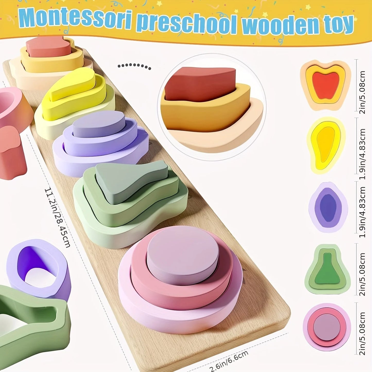 Wooden Sorting and Stacking Toy