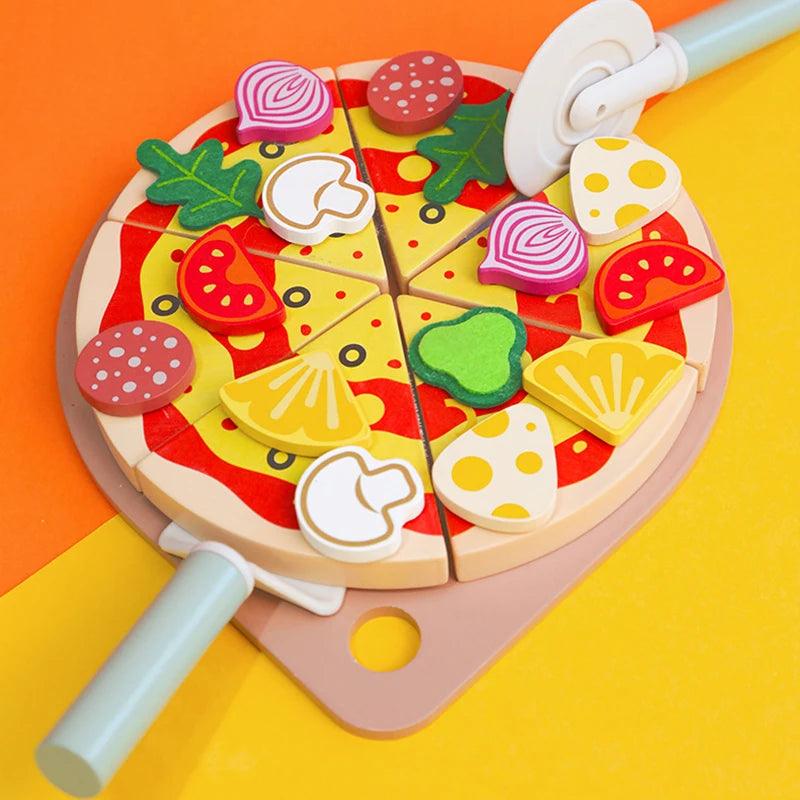 Wooden Pizza Cutting Toy