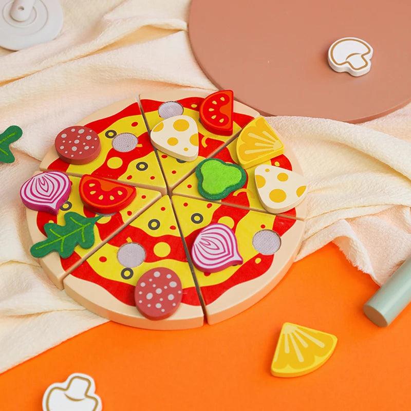 Wooden Pizza Cutting Toy