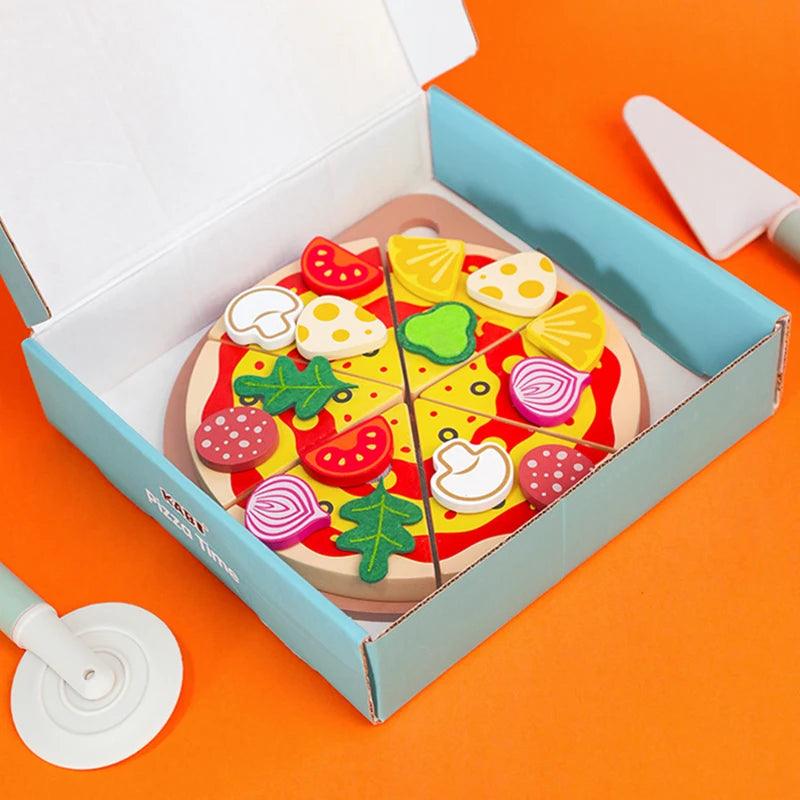 Wooden Pizza Cutting Toy