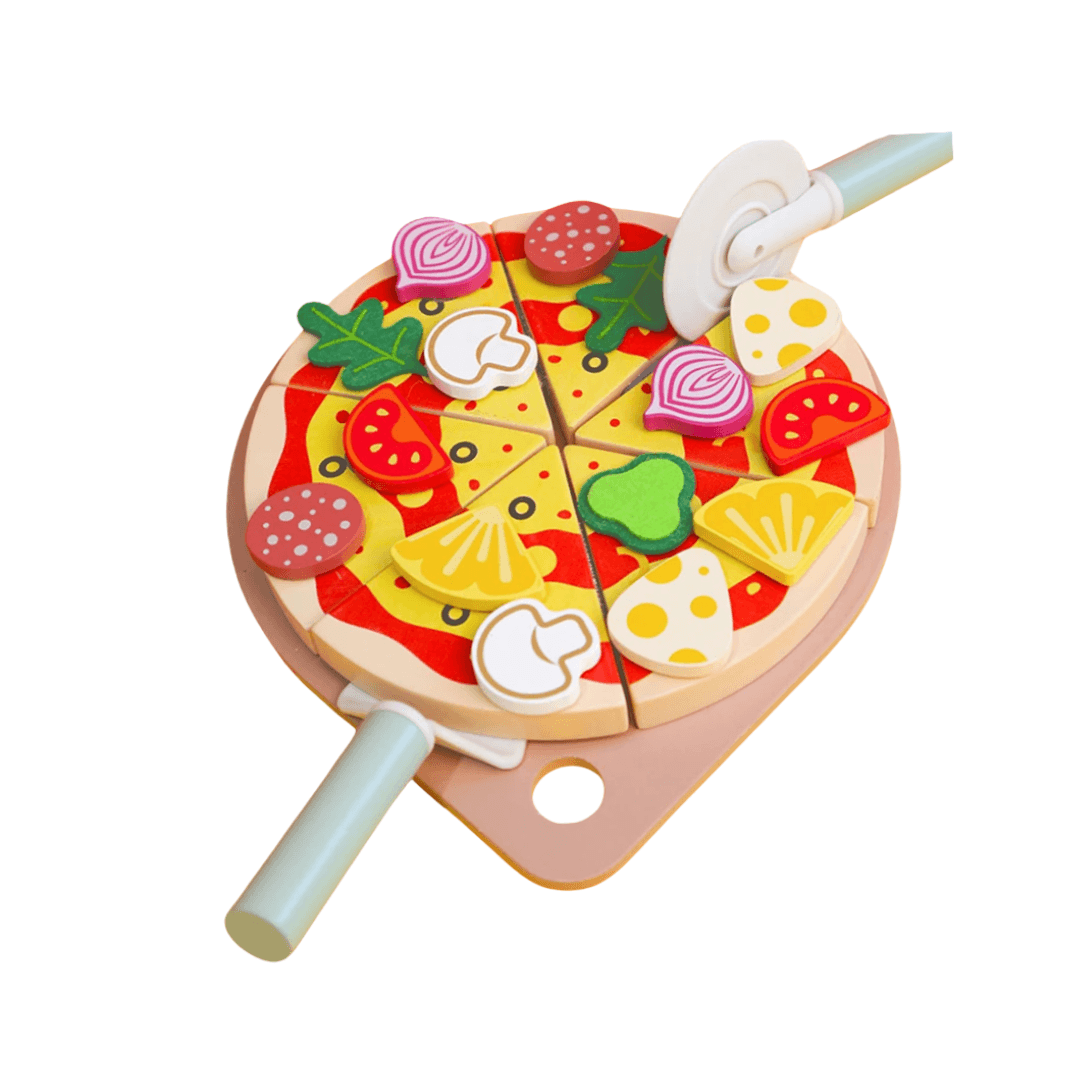 Wooden Pizza Cutting Toy